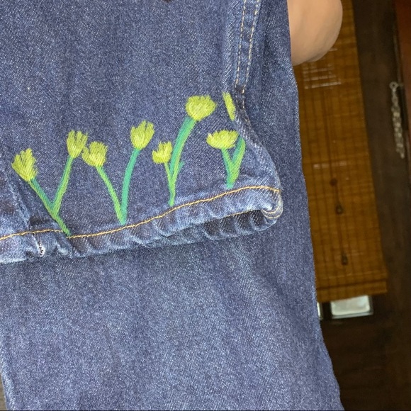 Dark Wash High Waisted Hand Painted Mom Jeans - Picture 6 of 6